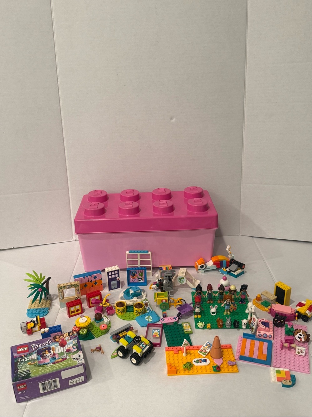 Lego Friends Bulk Lot Figures Animals With Brick Storage Case